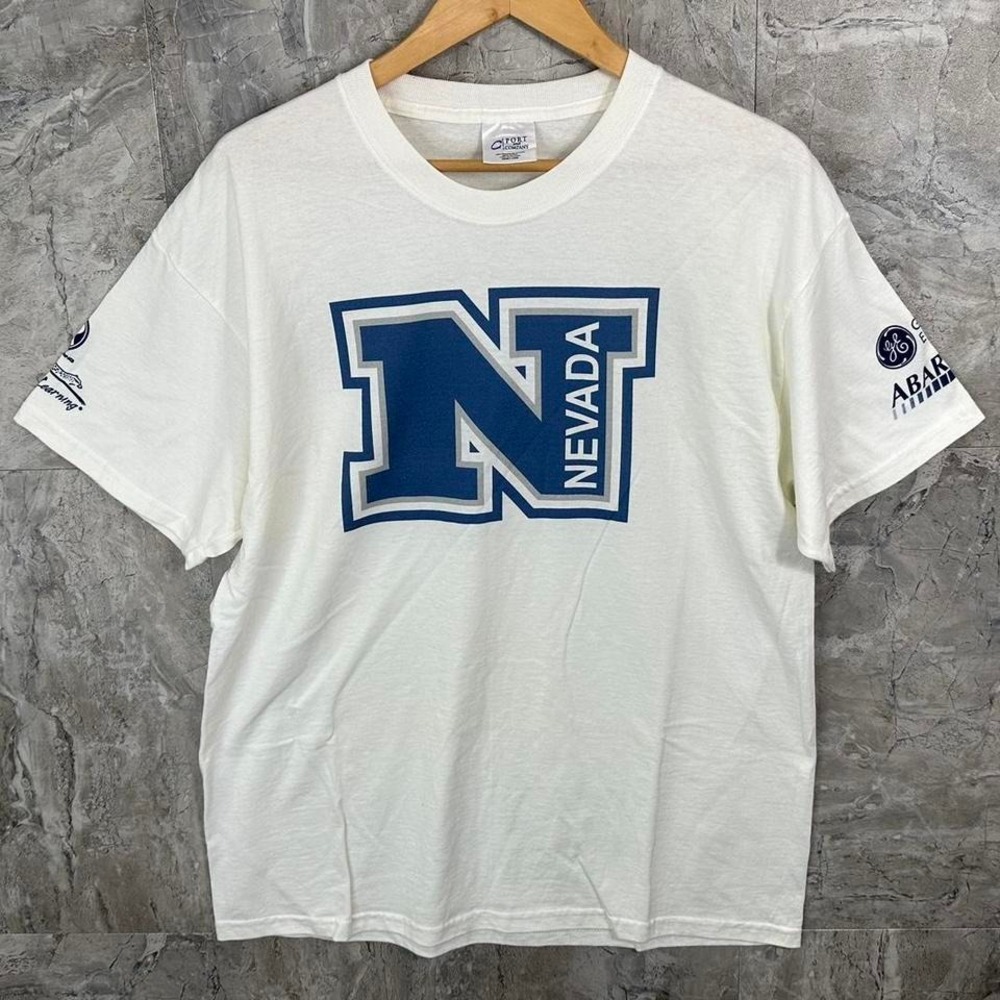 White and blue vintage 90s‎ Nevada T-shirt tees Men's Large